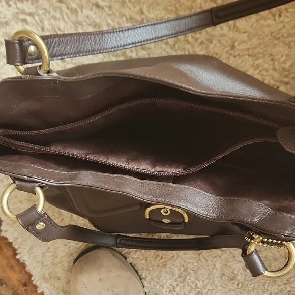Coach Dark Brown Leather Tote - Picture 4 of 11
